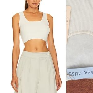 Nwt Aya Muse butter vanilla slinky summer knit crop top s